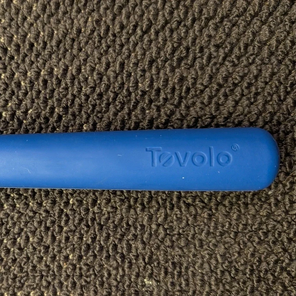Tovolo for Sur La Table Silicone Scoop & Strain Tool Royal Blue Kitchen Gadget